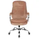 Кресло руководителя Бюрократ T-9950SL Fabric светло-коричневый Velvet 90 крестов. металл хром. Фото товара с разных ракурсов.