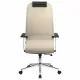 Кресло руководителя PREMIUM Ultimate EX-801 хром, плотная двойная сетка Х2, черное/бежевое. Фото товара с разных ракурсов.